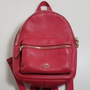 Coach mini Charlie backpack in Pebble Leather